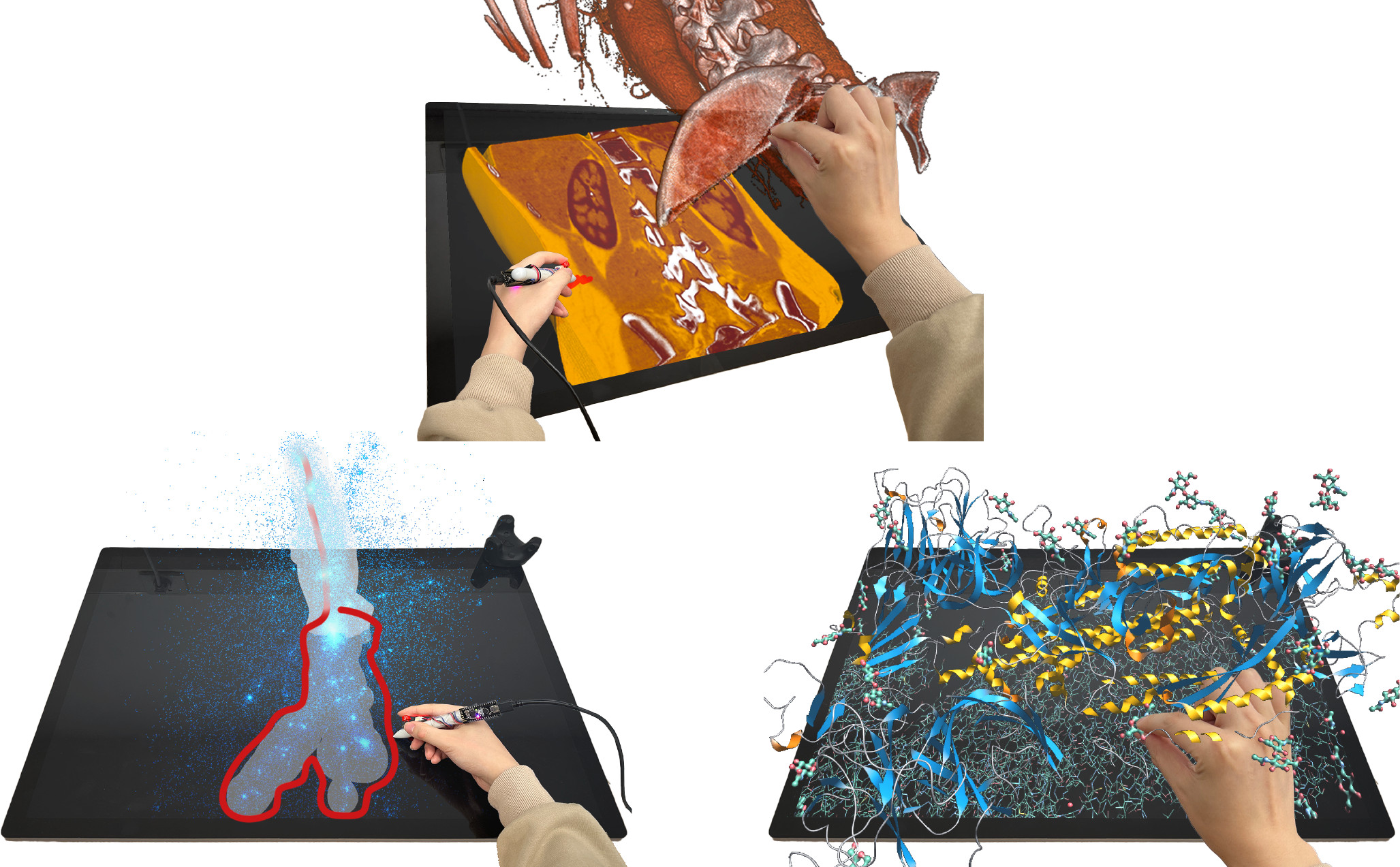 SpatialTouch: Exploring Spatial Data Visualizations in Cross-reality